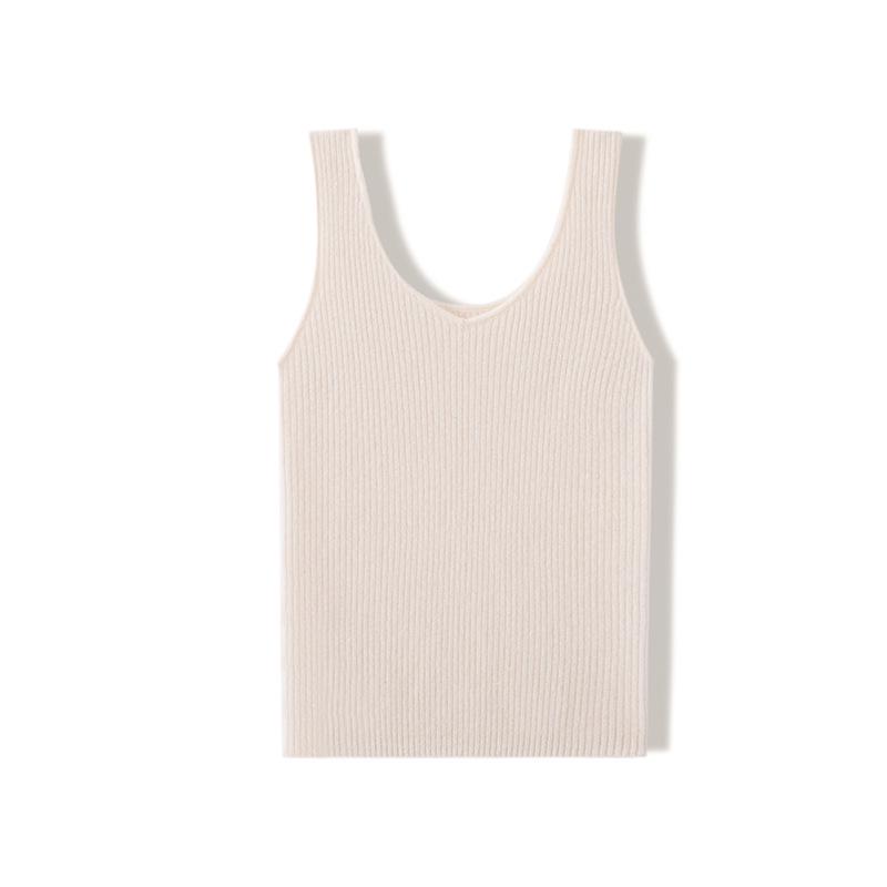 Damen Slim Fit Kaschmir-Camisole - Schmeichelhaftes ärmelloses Strickoberteil