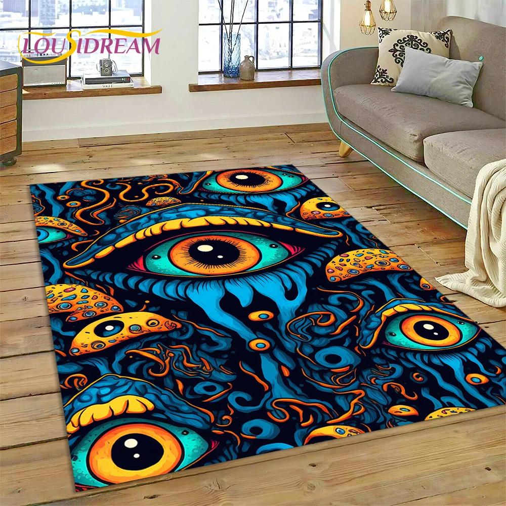 Evil Eye Turkey Blue Nazar Eye of Horus Rug Carpet for Living Room Bedroom Decor,Floor Mat Non-slip Decoration for Sofa Doormat
