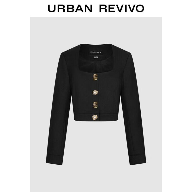 UR 2026 Women s Chic U-Neck Button Jacket S