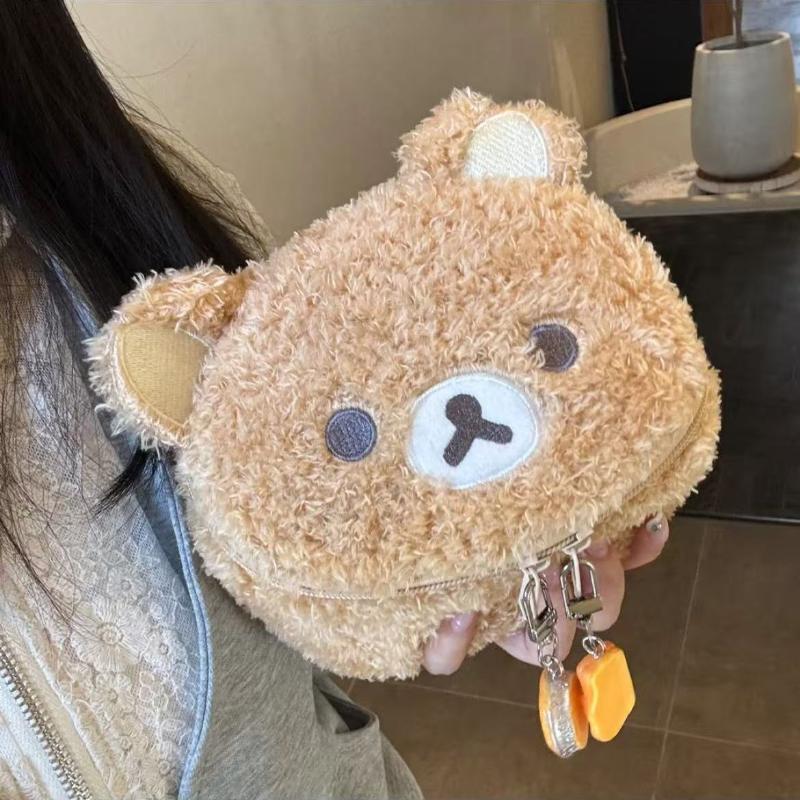 Portable Plushes Makeup Case Cartoon Bear Cosmetic Bag Women Jewelry Storage Pouch Large Capacity Travel Organizer Pouch