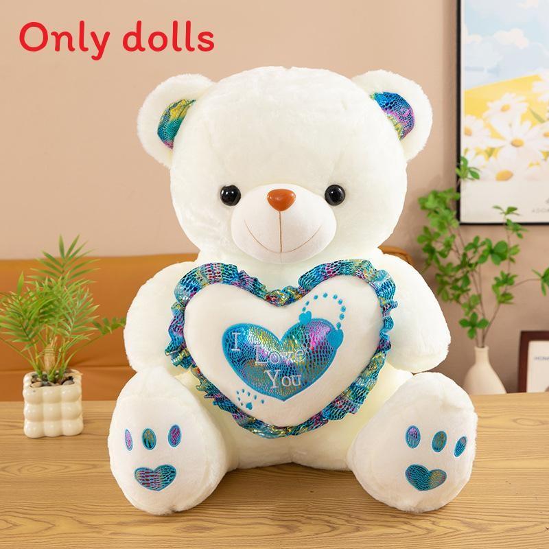 Plush Bear Gift For Valentines Day With Lighted Heart For Girls And Kids