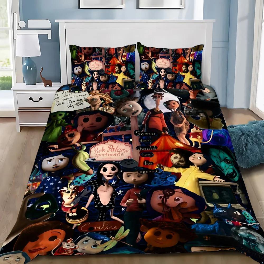 C-coraline Duvet Cover Pillowcase Home Bedding Set for Children and Adults Bedroom Decoration Gift Single Double Large