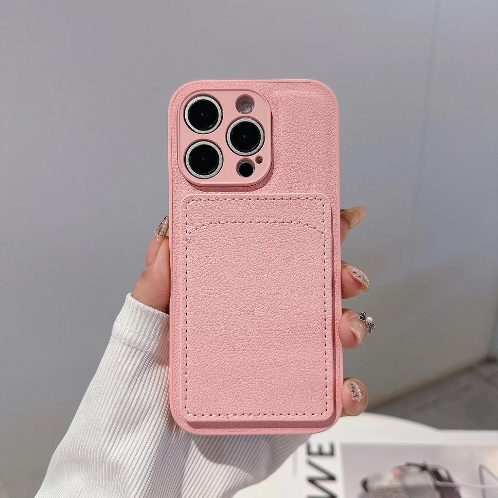 Litschi-Muster Kartenetui Geeignet für 16pm Handyhülle iPhone15 Einfach 14/13 Mobiler Schutzbezug