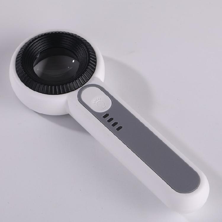 Practical Rechargeable Jewelry Magnifying Glass with High Power Lens and Light Functionality Handheld Loupe ABS Texture