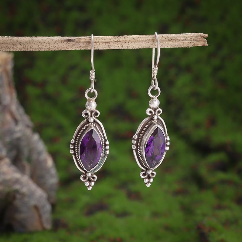 Retro Ethnic Style Red Zircon Earrings for Women, Elegant Earrings Accessories