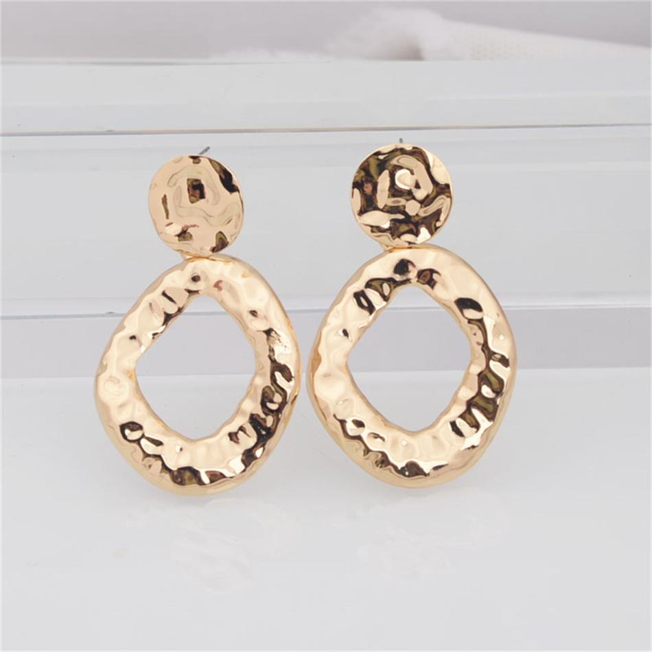 

Преувеличенные нерегулярные геометрические полые круглые овальные эллиптические металлические серьги-подвески для женщин Brincos Jewelry Party Pendientes Gift золотой