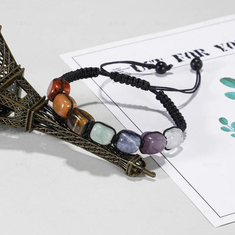 Natural Stone 7 Chakra Bracelets for Women Men Fashion Tiger Eye Yoga Health Care Bracelet Fashion Couple Friendship Jewelry