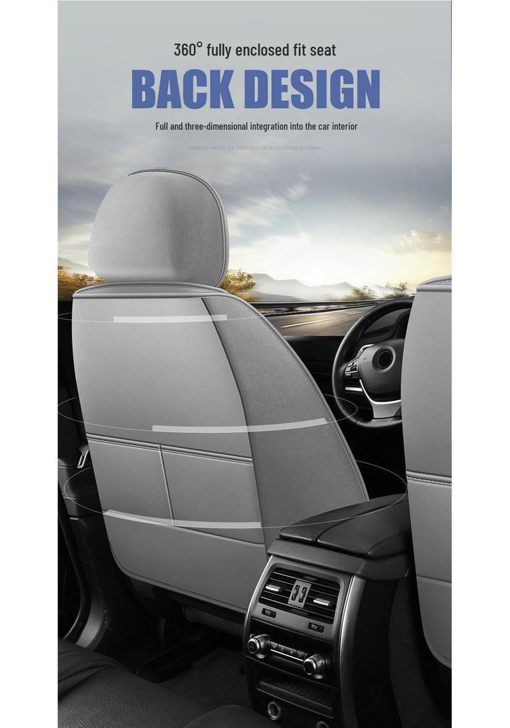 Premium Nappa Leather Car Seat Cushion, Stain-Resistant, Breathable, Full Coverage for All Seasons