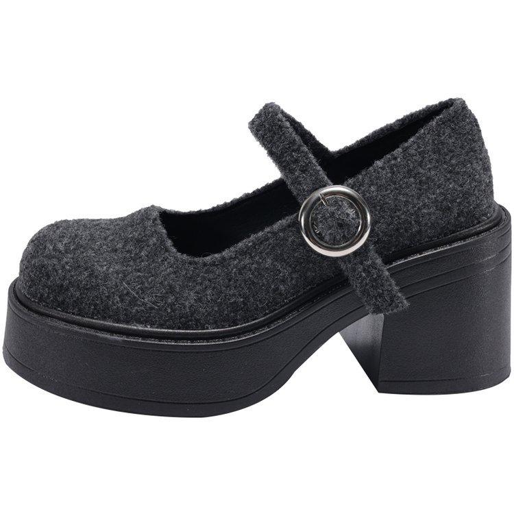 [Yushilai] Platform thick heel fashion Mary Jane shoes women's 2025 spring new French Xiaoxiangfeng high heels