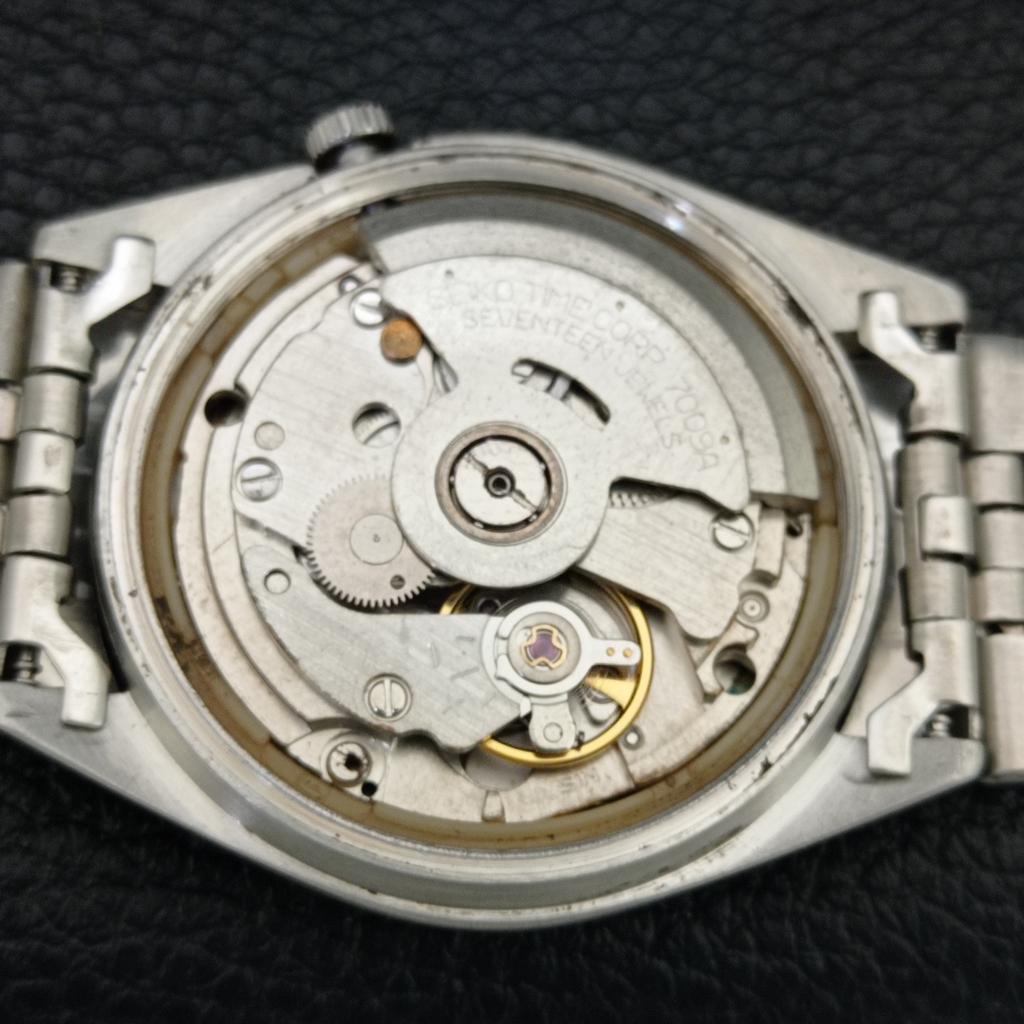 GENUINE VINTAGE SEIKO 5 AUTOMATIC 7009A JAPAN MENS WHITE DIAL WATCH A708731-1