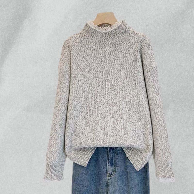 Sweater for Women Autumn Winter Thickened Warm Knitted Stretchy Long Sleeve Tops