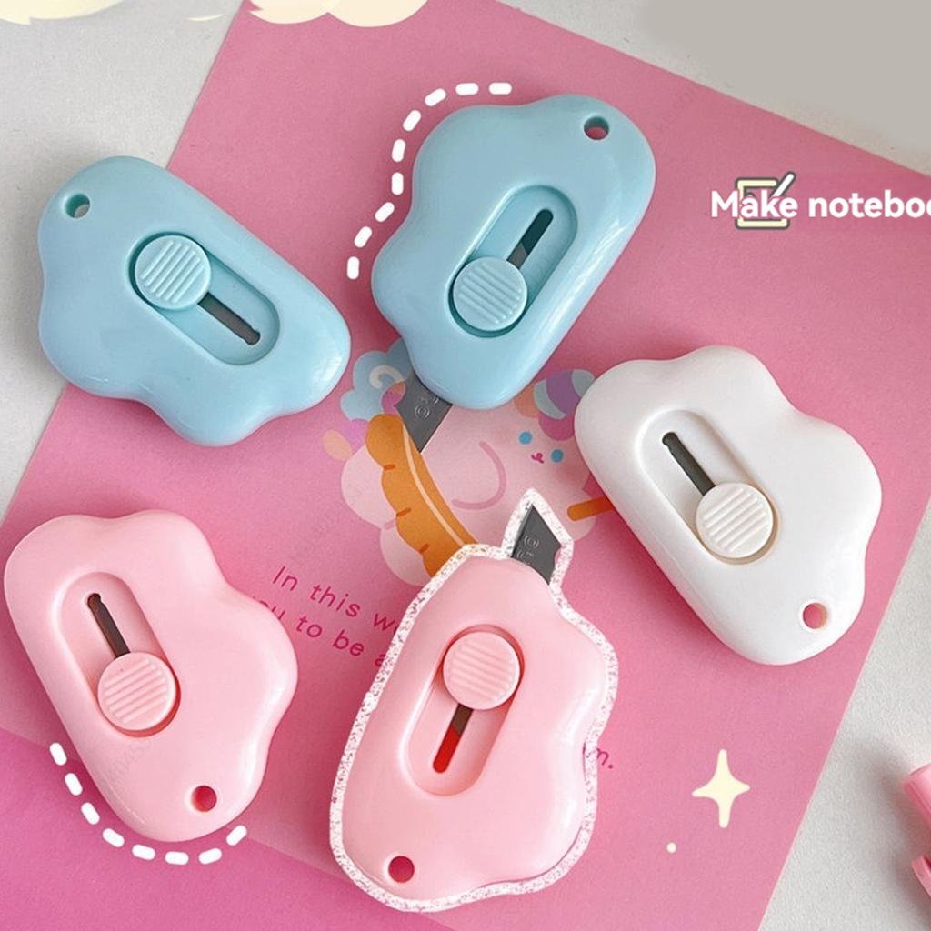 1-3 Piece Cuter Mini Clouds Utility Knife Knife Paper Cutter Art Pcreative Cloud Cute Cartoon Box Knife Stationery Tape Cutter Three-color Optional