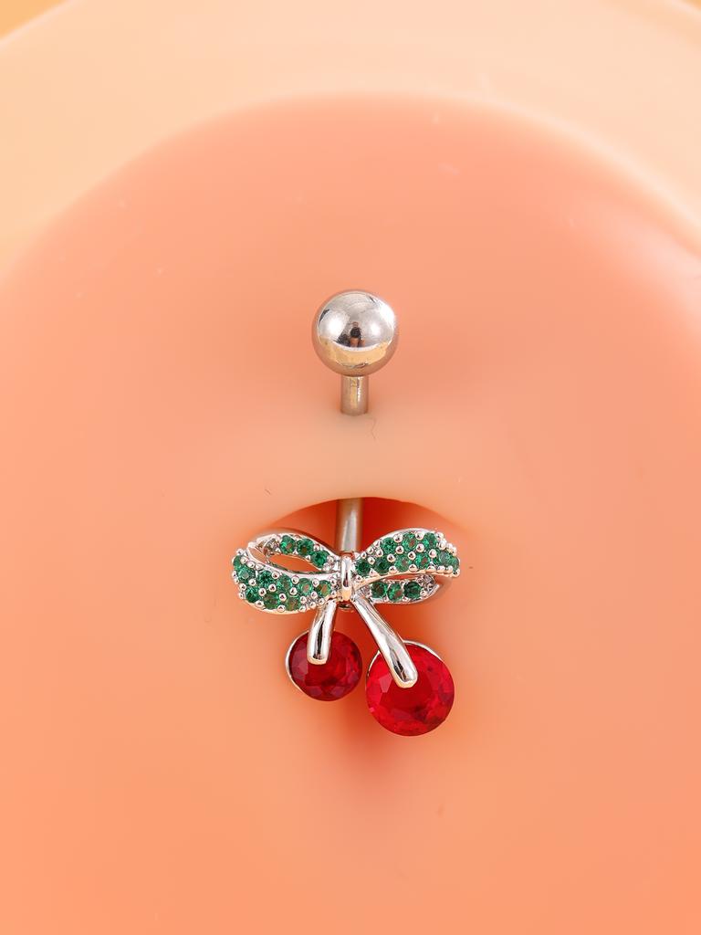 14G Stainless Steel Heart Dangled Belly Button Rings Belly Piercing Nombril for Women Girls Pink Zircon Crystal Sexy Navel Ring