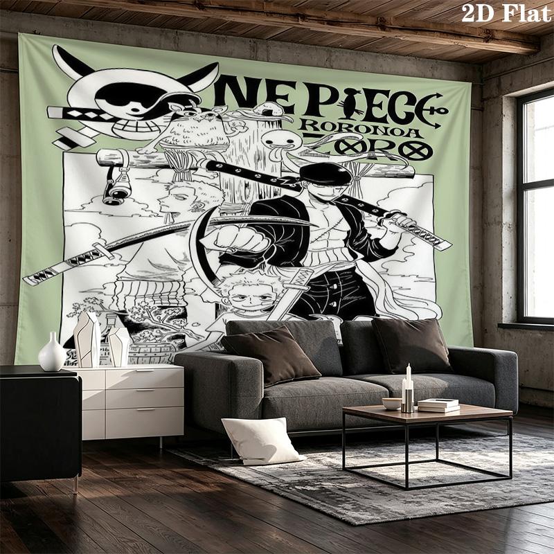 One Piece Roronoa Zoro Wall Tapestry Aesthetic Wall Hanging Printed Fabric Blanket Decorative Tapestries For Bedroom Living Room Home Decor