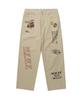 Wacky Willy Straight Graphic Denim Pants Beige