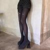 Vintage Cross Pantyhose Breathable Rhinestone Stockings Fashion Black Gothic Tights  Party Wear