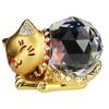 Terryfly Maneki Neko Lucky Cat Cute Miniature Good Luck Charm Figurine, Object, (Gold)