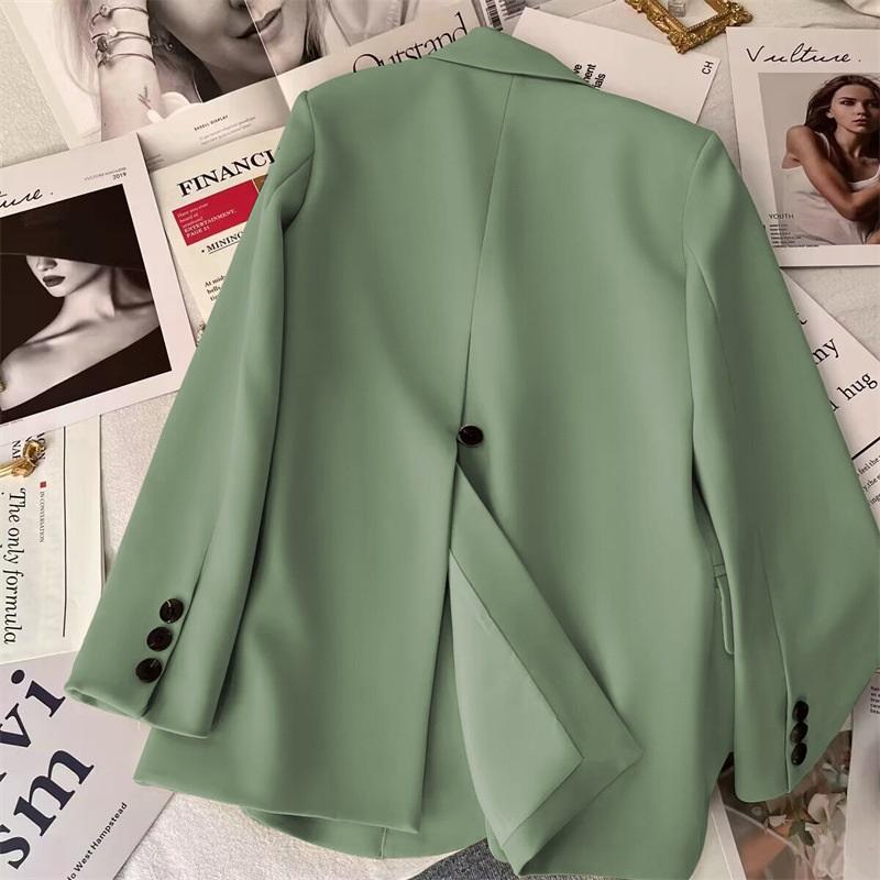 Damen Blazer Jacke Frühling Einreiher Lässig Schmale Passform Anzugmantel