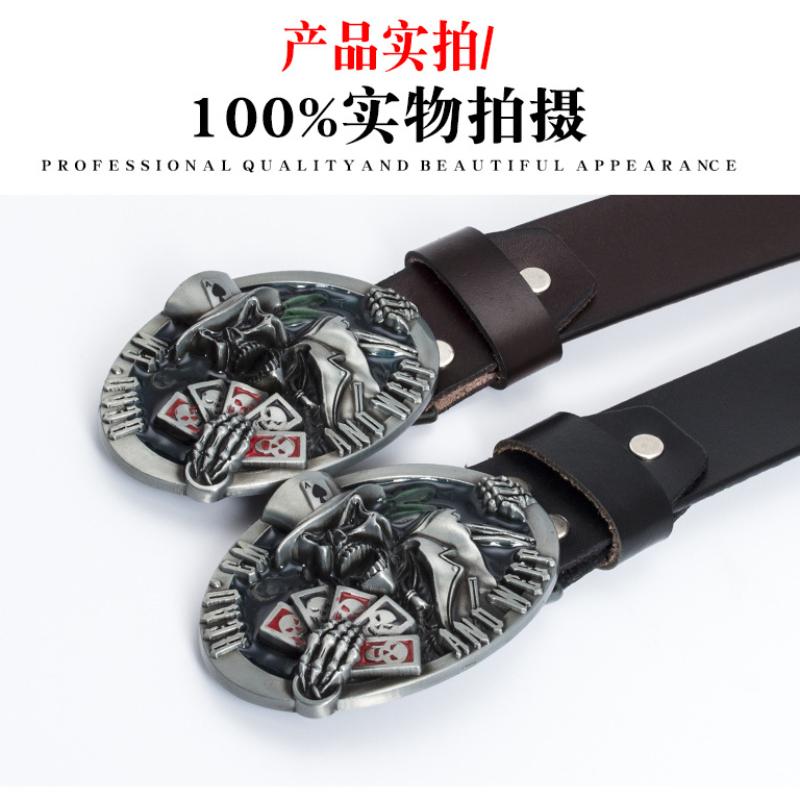 Alloy Belt American Skeleton Playing Card Modeling Belt Fashion Trend Personalized Western Denim Belt