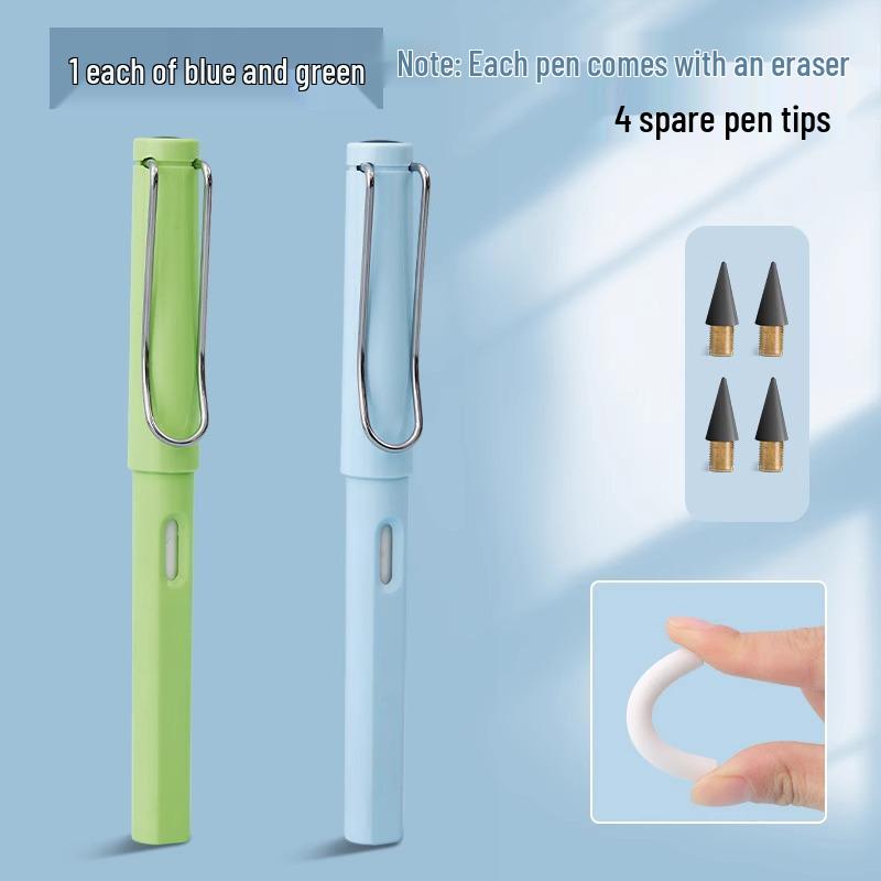 Black Tech Eternal Pencil: No Sharpening Needed, Break-Resistant Mechanical Lead, Ideal for Students and Children.