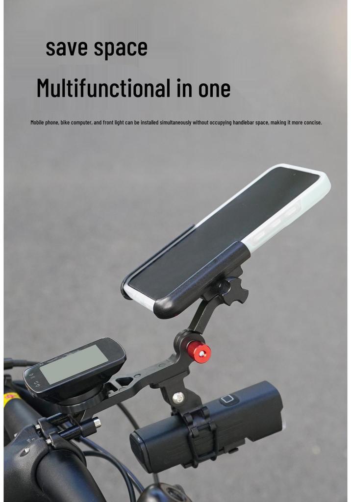 QUICKLOCK Multi-Functional Bike Mount: Phone Holder, Computer Stand, and Camera Arm in Aluminum Alloy
