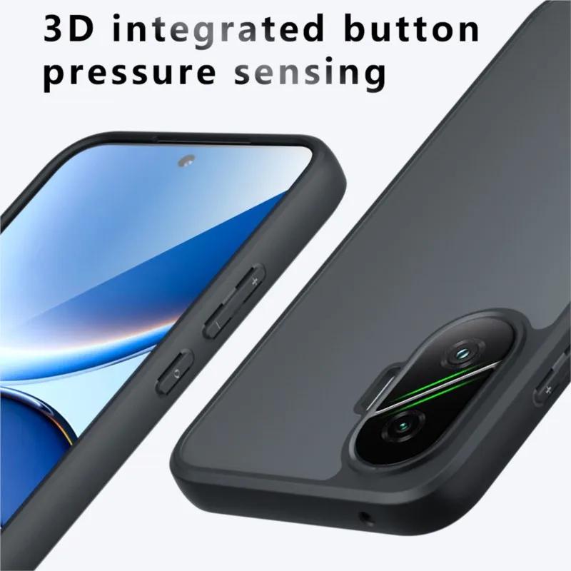 F7 Matt Stoßfestes Handyhülle für POCO F7 Klar Hart Acryl PC + TPU Bumper Abdeckung Schale für POCO F 7 Fundas