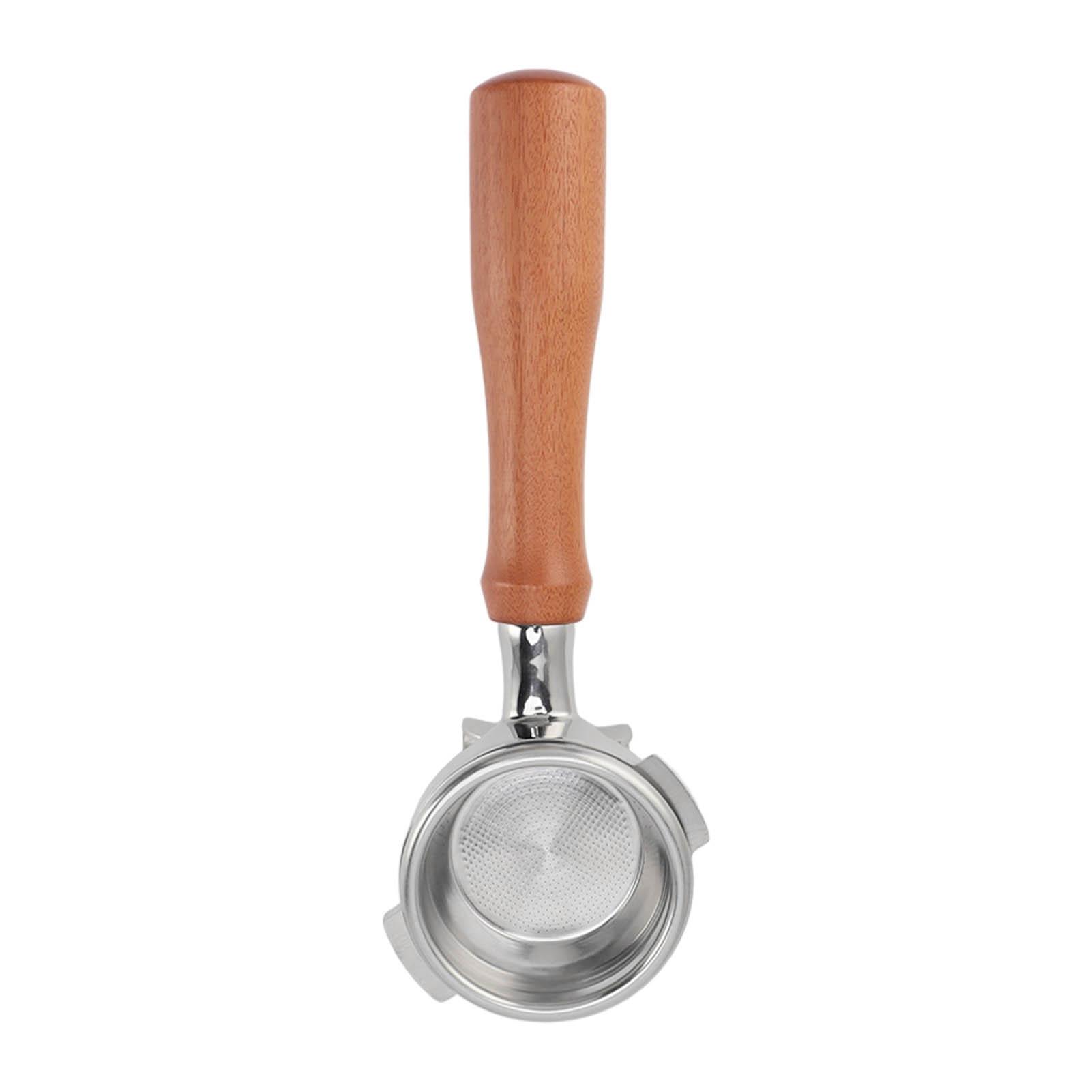 58mm Koffie Portafilter Roestvrij Staal 2 Oortjes Afneembare Filterhouder Portafilter met Houten Handvat Dubbele Uitloop voor Nuova Koffiemachine