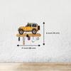 Premium HD UV Printed Mahindra Thar Car Shape designer Wooden Key Holder Home And Office Decor, Wood, Yellow