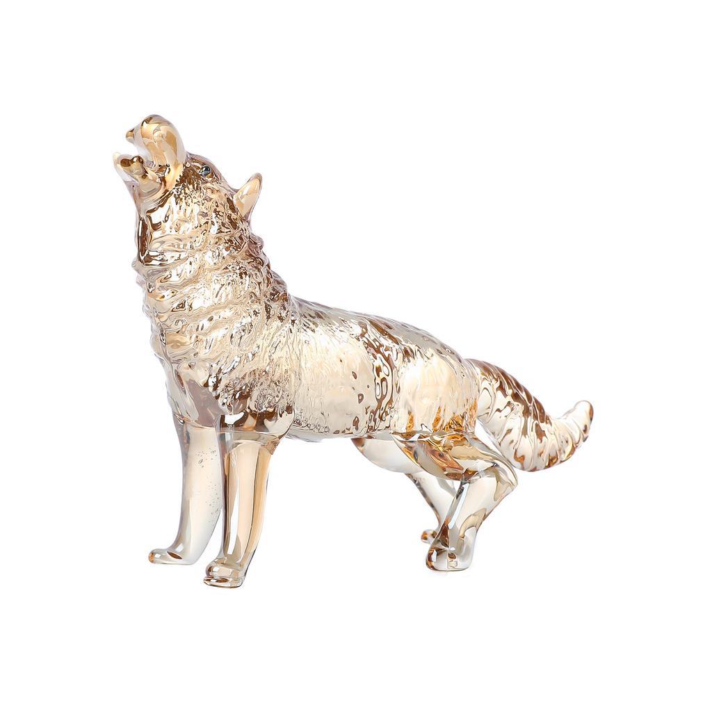 Crystal Lucky Wolf  Dog Miniatures Figurines Home Desktop in-vehicle Crystal Crafts Ornaments Wolf Tea Pet Home Decoration Gifts
