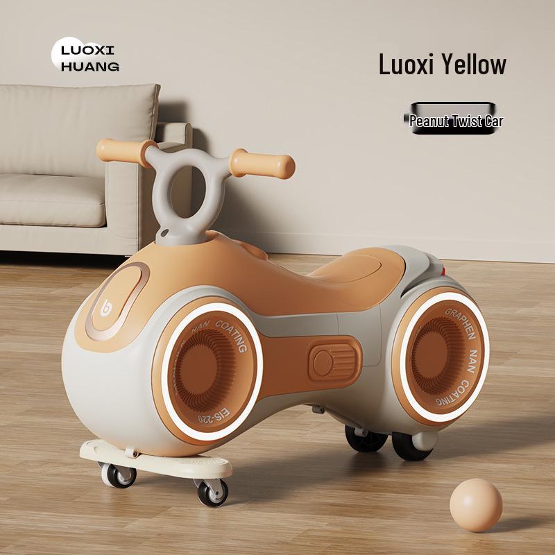 Peanut Twist Anti-Rollover Infant Glider with Silent and Universal Wheels for Boys and Girls