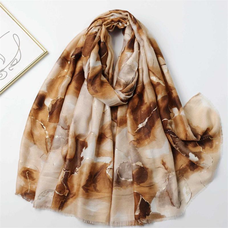 Winter Lurex Glitter Abstract Drawing Fringe Viscose Shawl Scarf High Quality Wrap Pashmina Stole Bufandas Muslim Hijab 180*90Cm