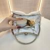 Metal Handle Bridal Clutch Bag Satin Bow Wedding Purse Luxury Bow Evening Handbag  Women