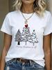 (Asian Size) plaid truck Merry Christmas Women's Top Short Sleeve T-shirts O-neck T Shirt Print  Fashion Casual New Year Clothing Graphic Tee