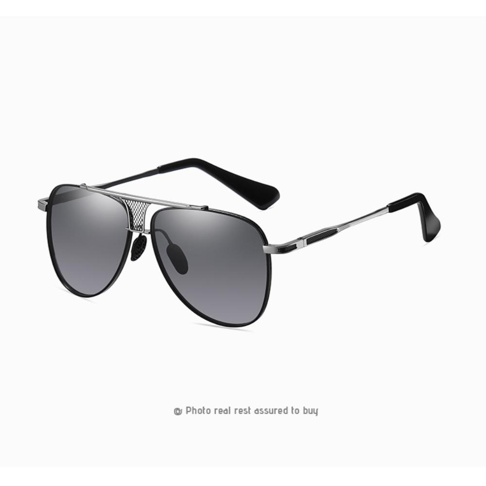 aoron Gradual Change Sunglasses Men's Colorful Two-color Large Frame Sunglasses Fashion Metal Sunglasses