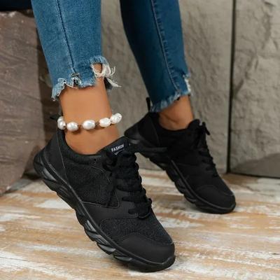 2024 Women's Shoes Mesh Women's Vulcanize Shoes Breathable Women Sneakers Round Toe Lace Up Low Heel Outdoor Ladies Casual Shoes
