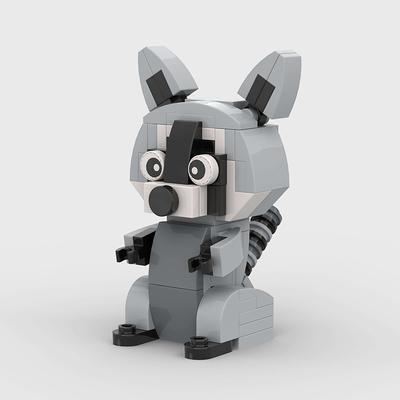 Kreative Niedliche Kleine Tier Waschbär Bausteine MOC Anime Pädagogische Bausteine Araiguma Modell Kinderspielzeug Weihnachtsgeschenk