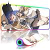 RGB Backlit Anime Roxy Migurdia Mouse Pad Cute Anime M_Mushoku Tensei Overwatch Mouse Mat Mouse Pad Non-Slip Gamer Keyboard Mat