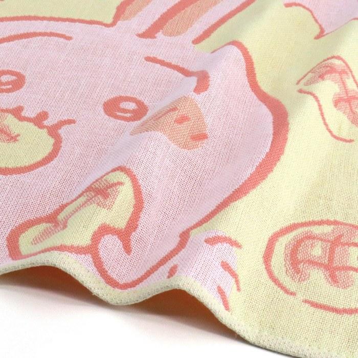 Chiikawa Women's Kids 3-Layer Gauze Handkerchief - Scene (Chiikawa, Hachiware, Usagi) - Yellow - 34cm X 34cm