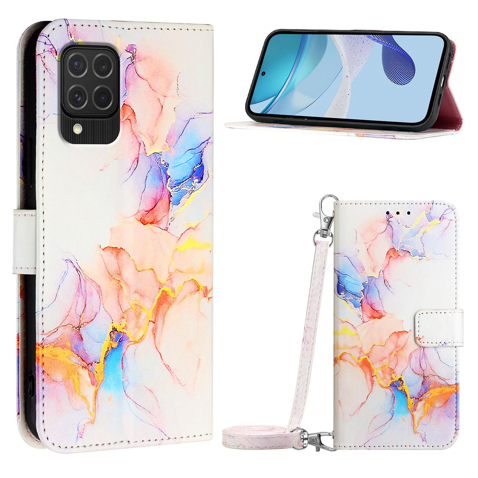 

YB Серия Кожа с Принтом-6 Чехол для Samsung Galaxy M62/F62 Мраморный Кошелек Флип Кроссбоди Чехол для Телефона C