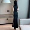 Women's Sexy Nightclub Sleeveless Side Hollow Slim Dress