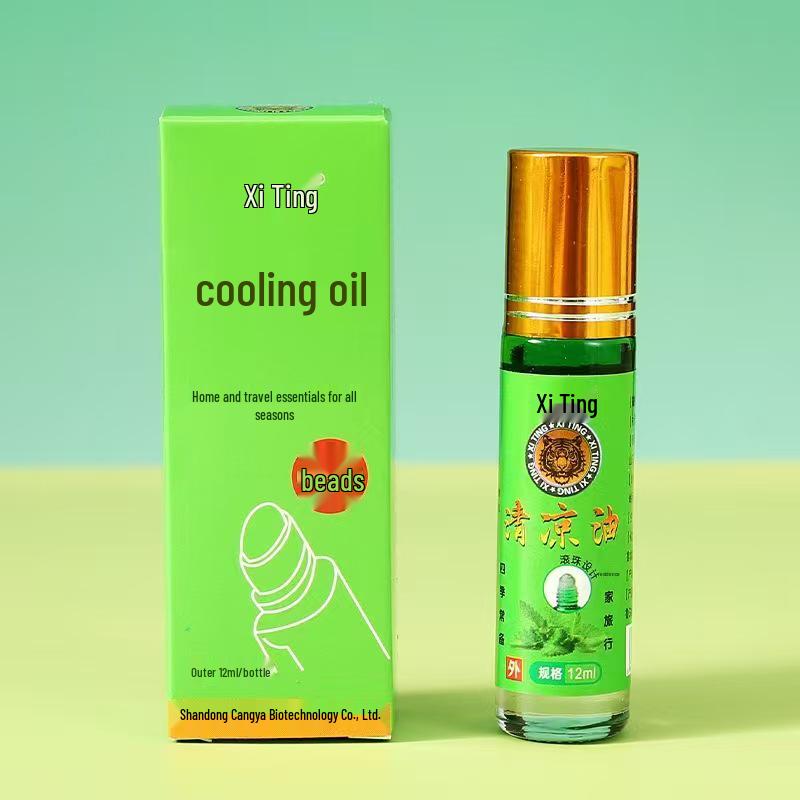 Refreshing Mint Rollerball: Cooling Oil for Anti-Dizziness, Anti-Sleepiness, Brain Boost, and Mosquito Repellent - 12ML