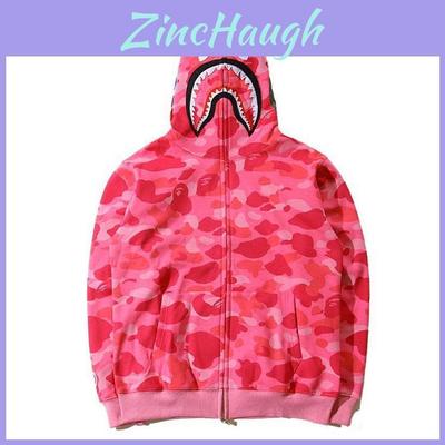 Camouflage Shark Head 3d Print Hoodie With Zipper For Men Women Casual Wear