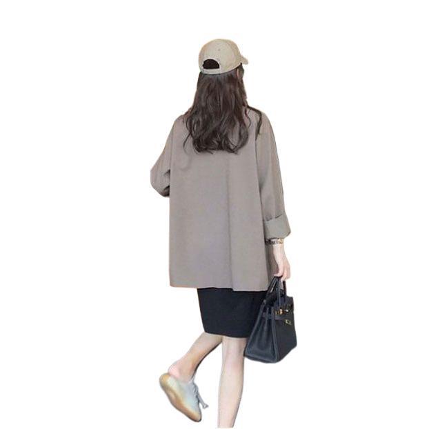 Women's Spring Retro Coffee-Colored Loose Suit Jacket - Casual, Fashionable, High-End Niche Design