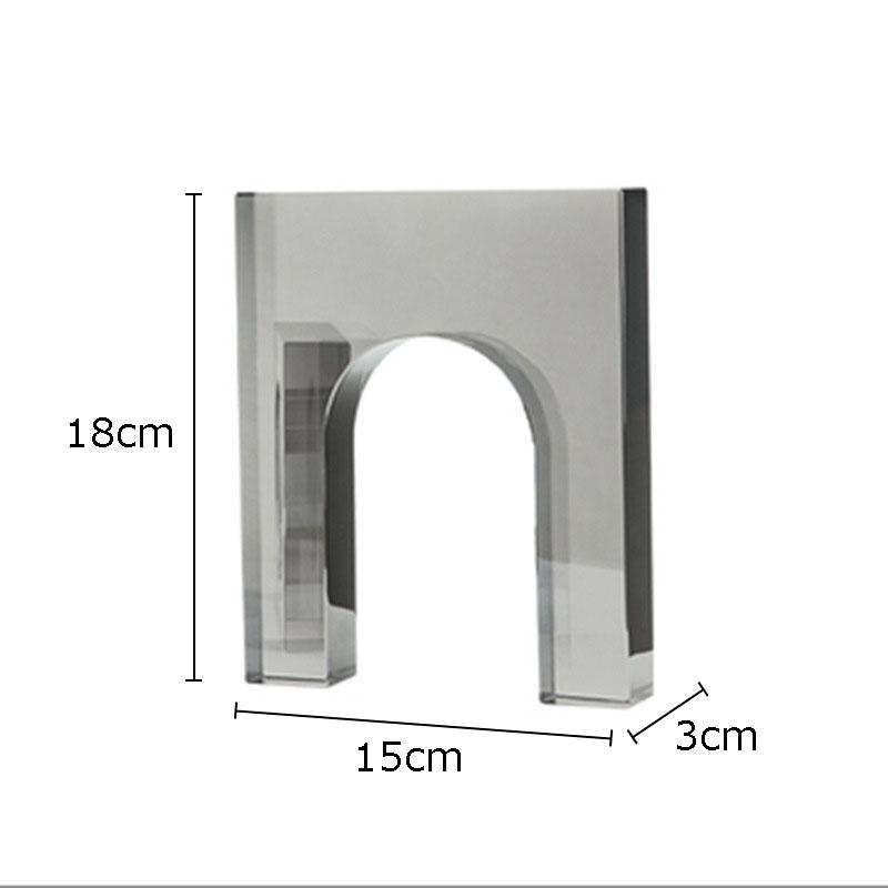Colorful Geometric Crystal Arch Ornaments Transparent Geometric Square Crystal Statue Desk Decoration Glass Crafts Sculpture