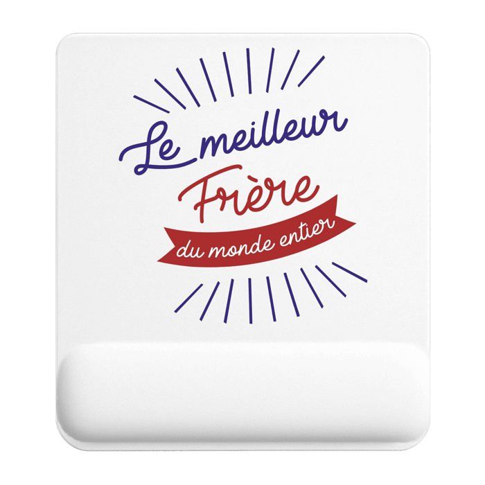 Tapis de souris - PLANETEE - Frère Meilleur du monde entier - 22x18 cm - Épaisseur 3 mm - Surface lisse antidérapante