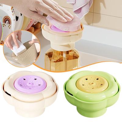 Flower Single Hand Pring Soap Dispenser Bowl Brush Liquid Box Household Cleaning Tool Kitchen Detergent Dispensers