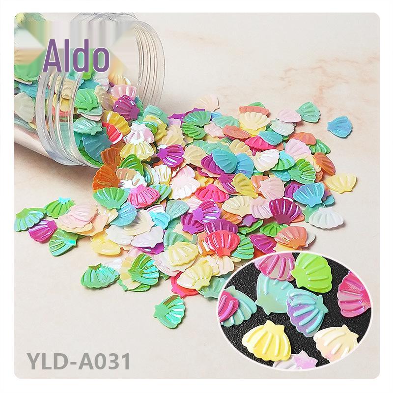 Yaleduo 8mm Mini Gold Shimmer Seashell Sequins - Eye Makeup, Stationery, DIY Jewelry, Epoxy Glitter