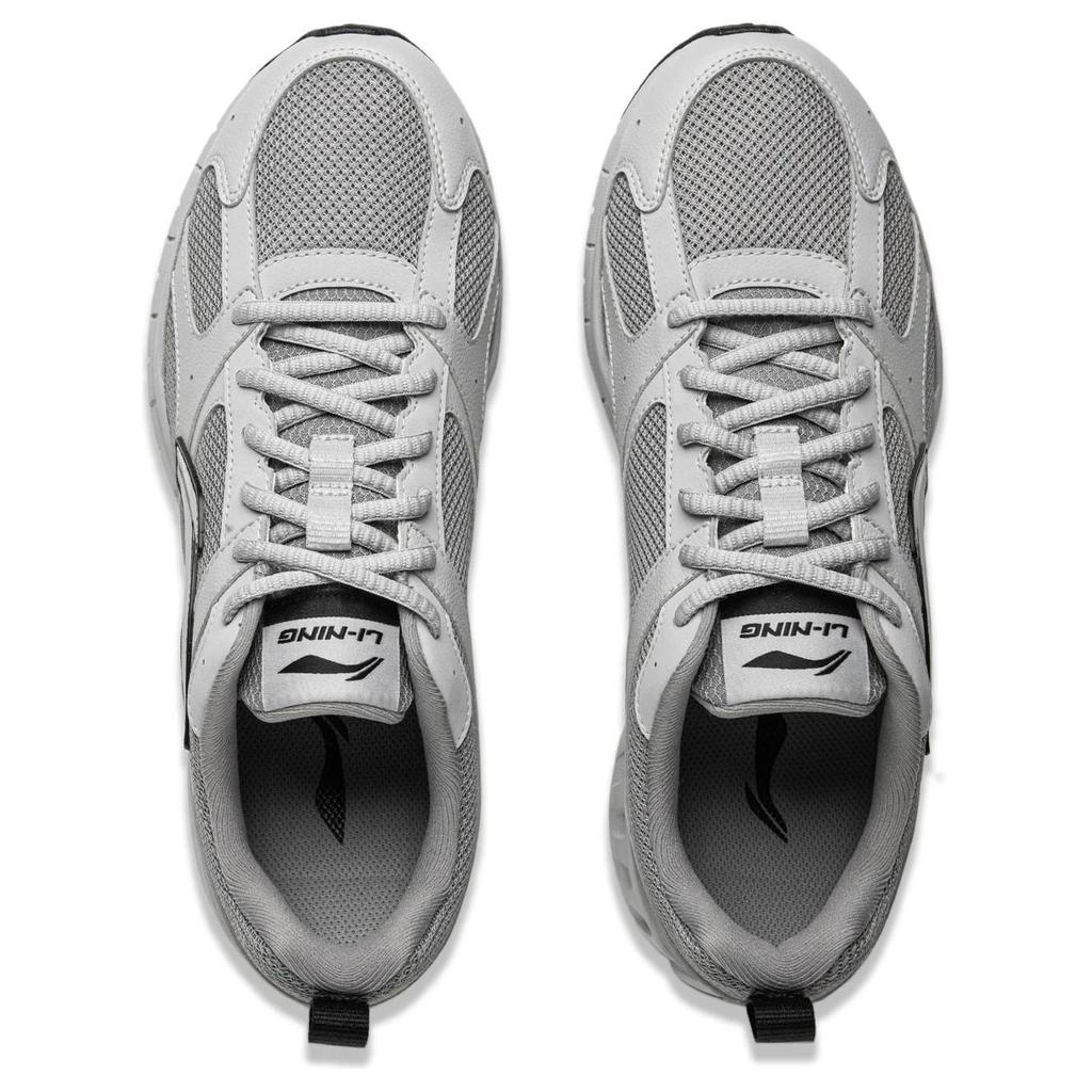 Li Ning R037 Fabric Cushioning Slip Resistant Abrasion Resistant Breathable Low Top Running Shoes Men's Gray ARSU067-2