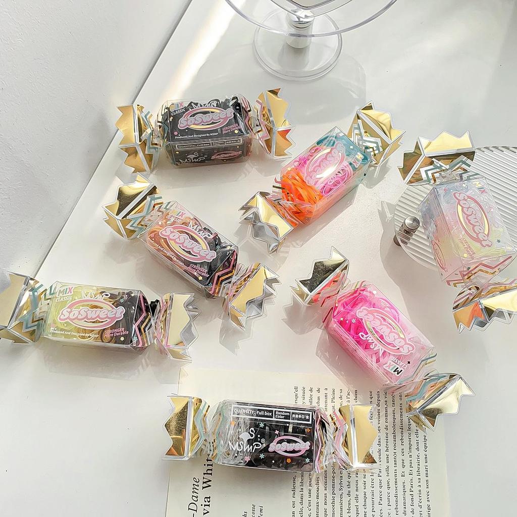 Japanese and Korean Candy Jelly Hair Ties: Children's Widened, Colored Rubber Bands
