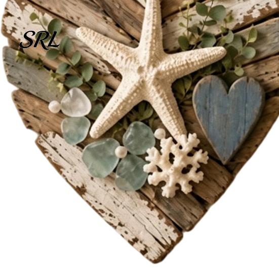 Natural Jute Rope Wall Art Rustic Coastal Heart Shape Hanging Ornament with LED Light, Distressed Farmhouse Pendant Driftwood Sign Wood Beads